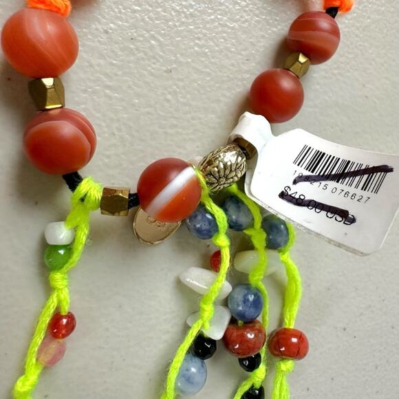 Free People Ariana Ost The Sand Dripp Hair Tie in Lime Green NWT Bracelet - Picture 11 of 13